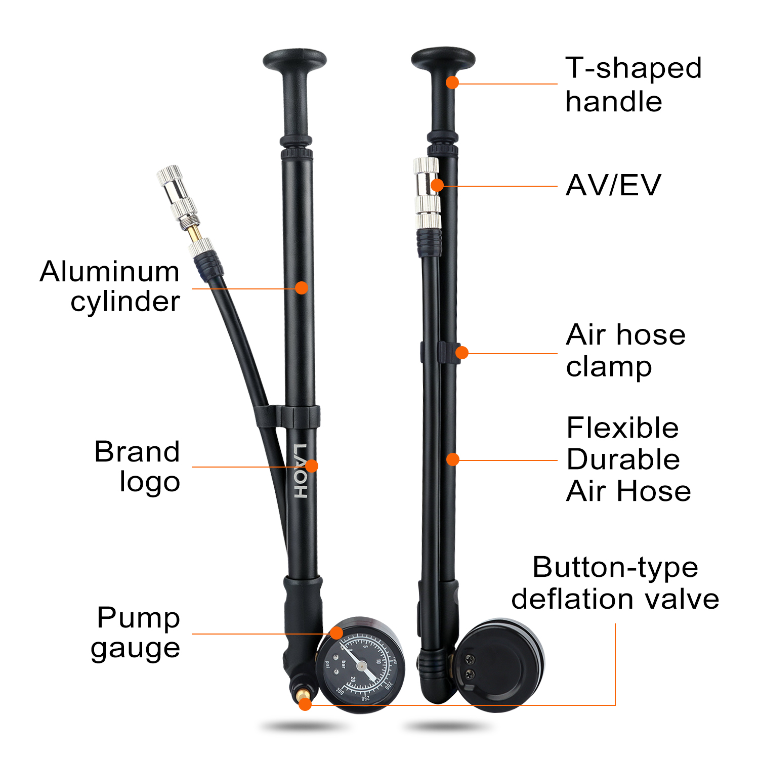 LAOH 300PSI High Pressure Bike - Shock Pump Suspension review and price